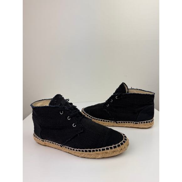 CHANEL Womens Black Canvas High Top Lace Up Espadrille Sneakers Sz EU 37 US 6.5 - Picture 3 of 13